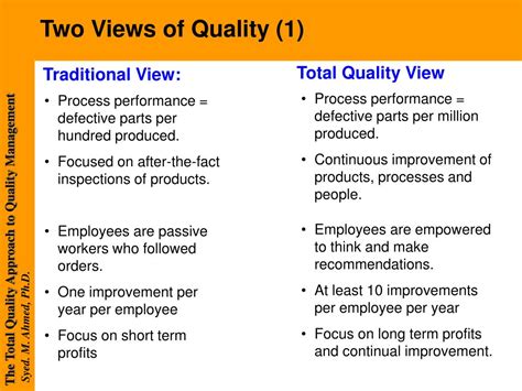 what are the two view of quality